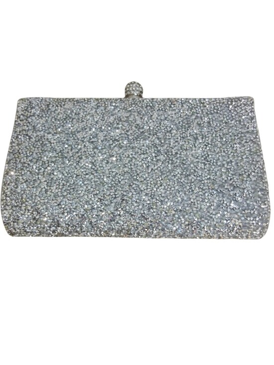 Handbags - Silver Crystal Evening Clutch